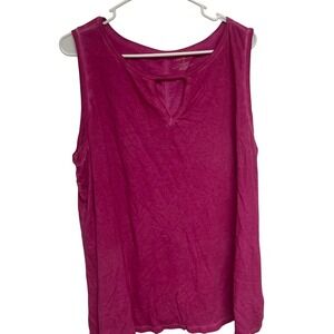 Lane Bryant Pink V Neck Keyhole Sleeveless Tank Top Plus Size 22/24